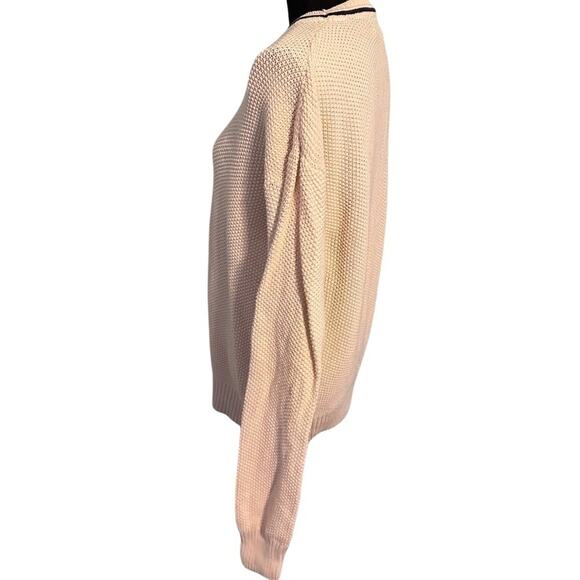 Vintage Eddie Bauer Cream Knit Sweater – Classic Crewneck Pullover – Size M - Picture 3 of 7